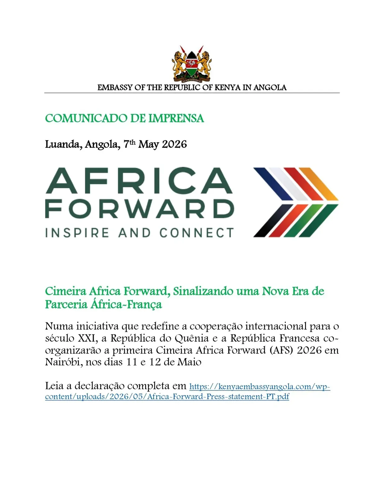 Cimeira Africa Forward, Sinalizando uma Nova Era de Parceria África-França